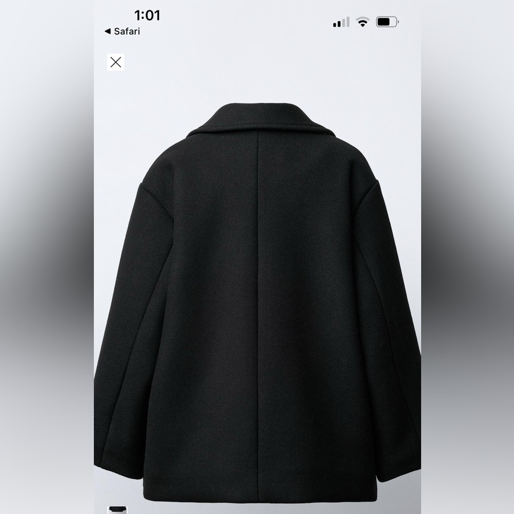Zara Teen Black Coat - Picture 3 of 6